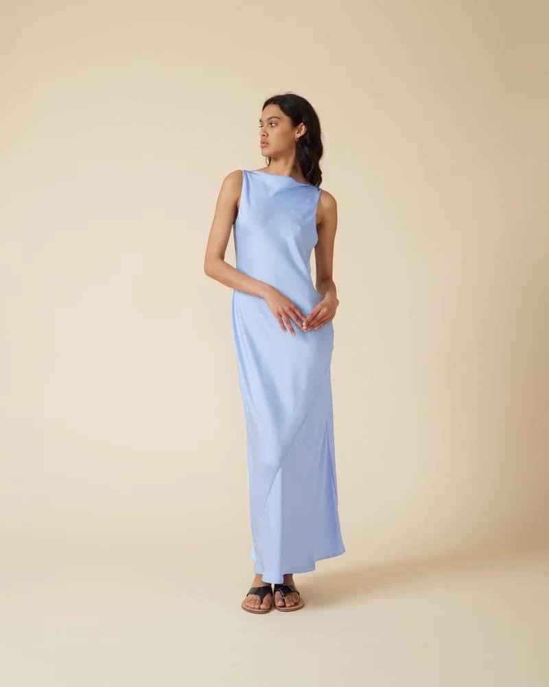 Firebird Cowl Gown - Serenity Blue