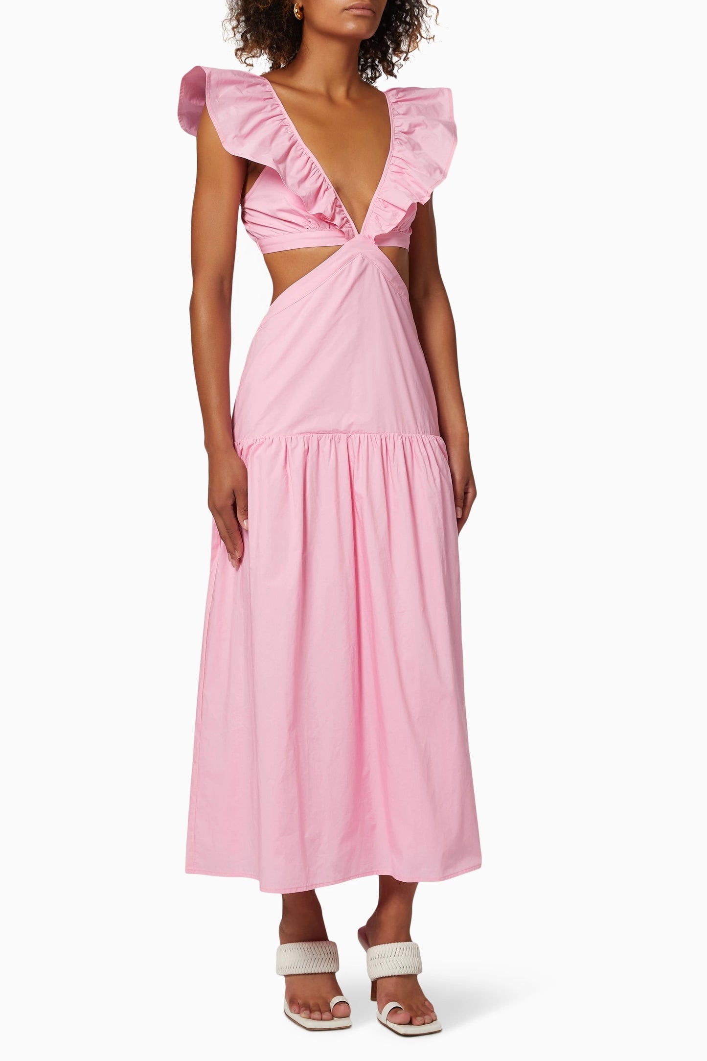 Rosanna Ruffle Cut Out Midi