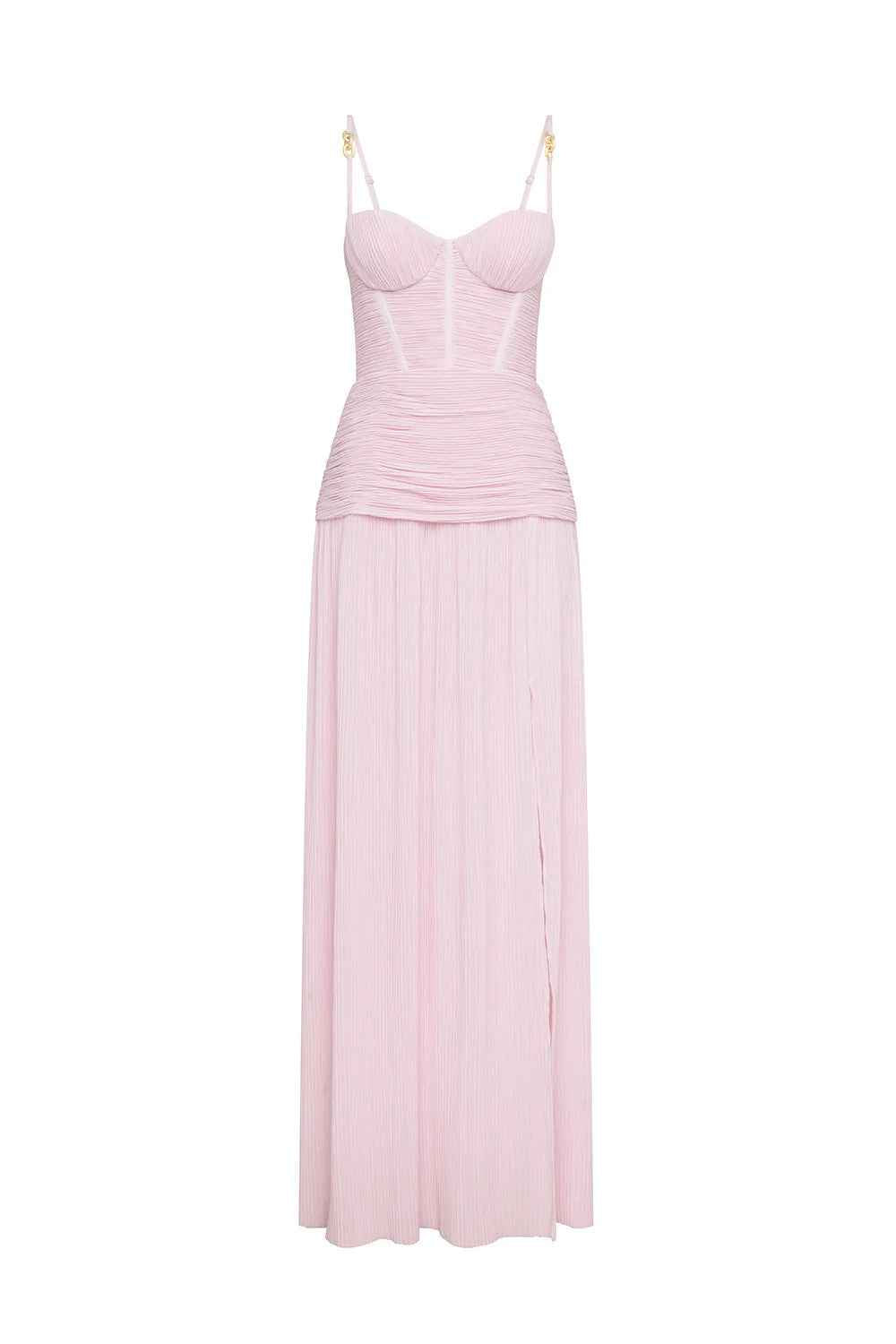 Double Time Pleat Dress in Hydrangea