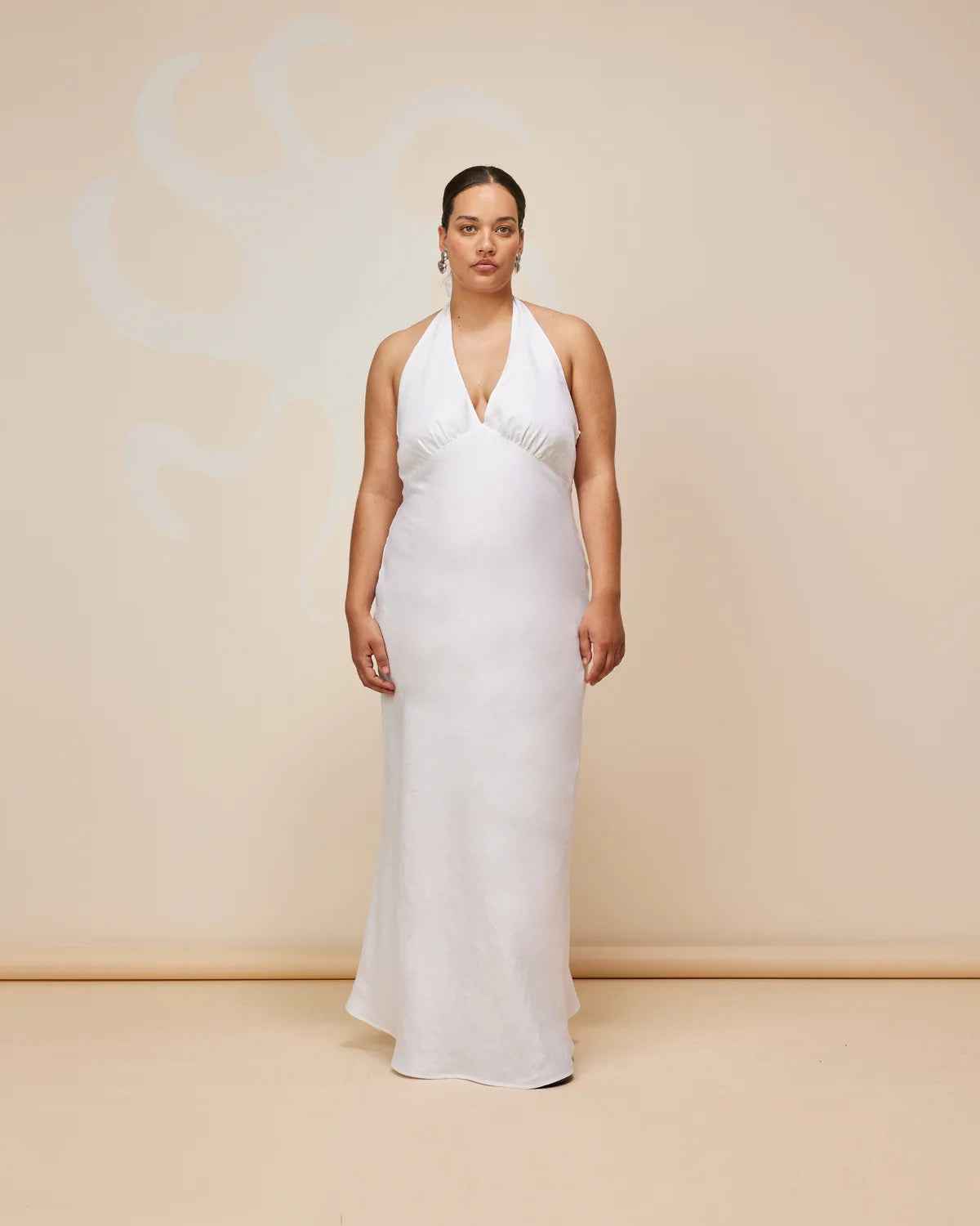 Ava Linen Halter Maxi Dress