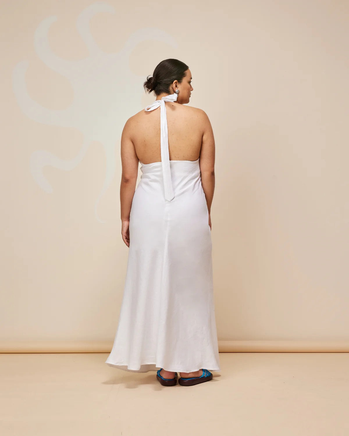 Ava Linen Halter Maxi Dress