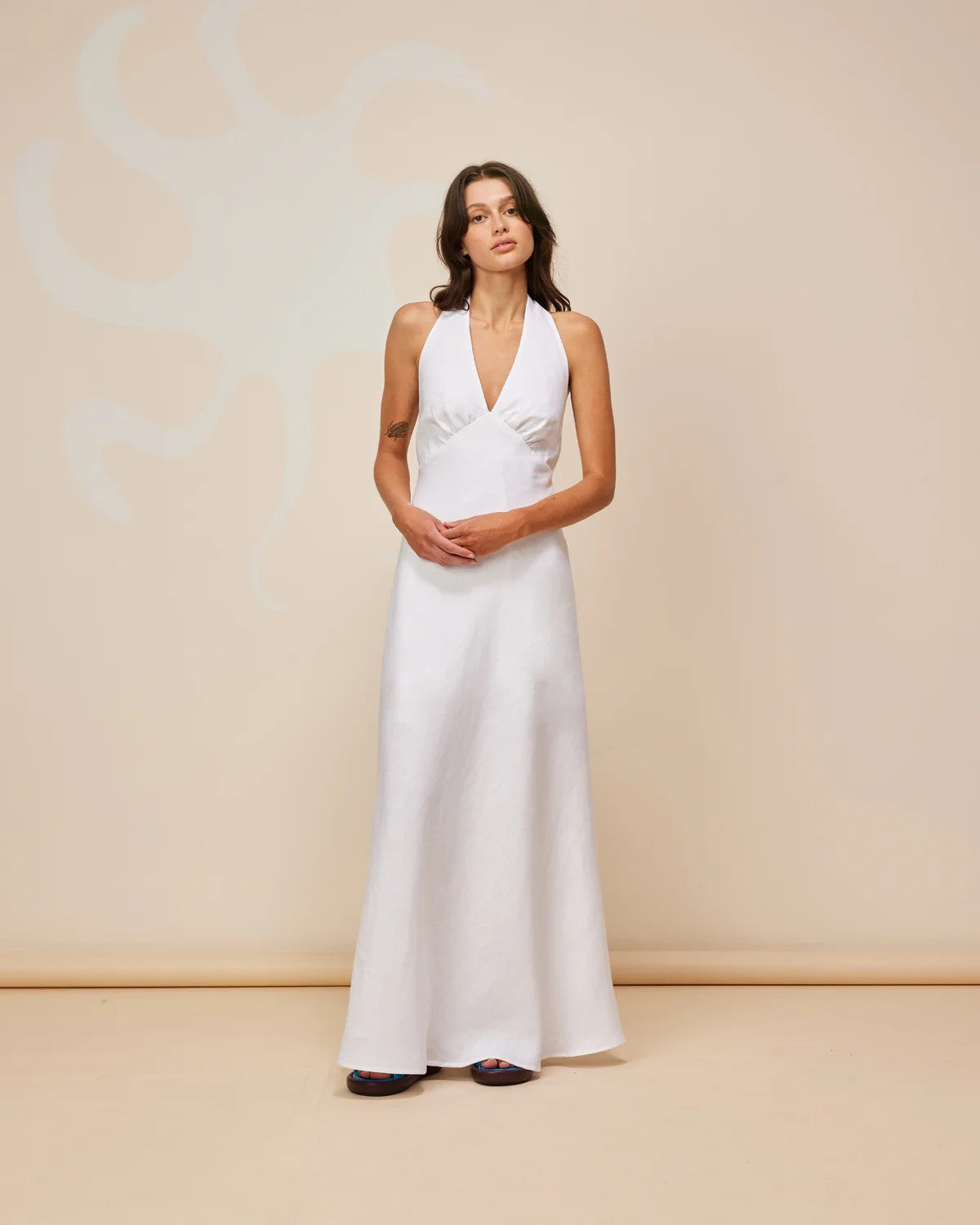 Ava Linen Halter Maxi Dress