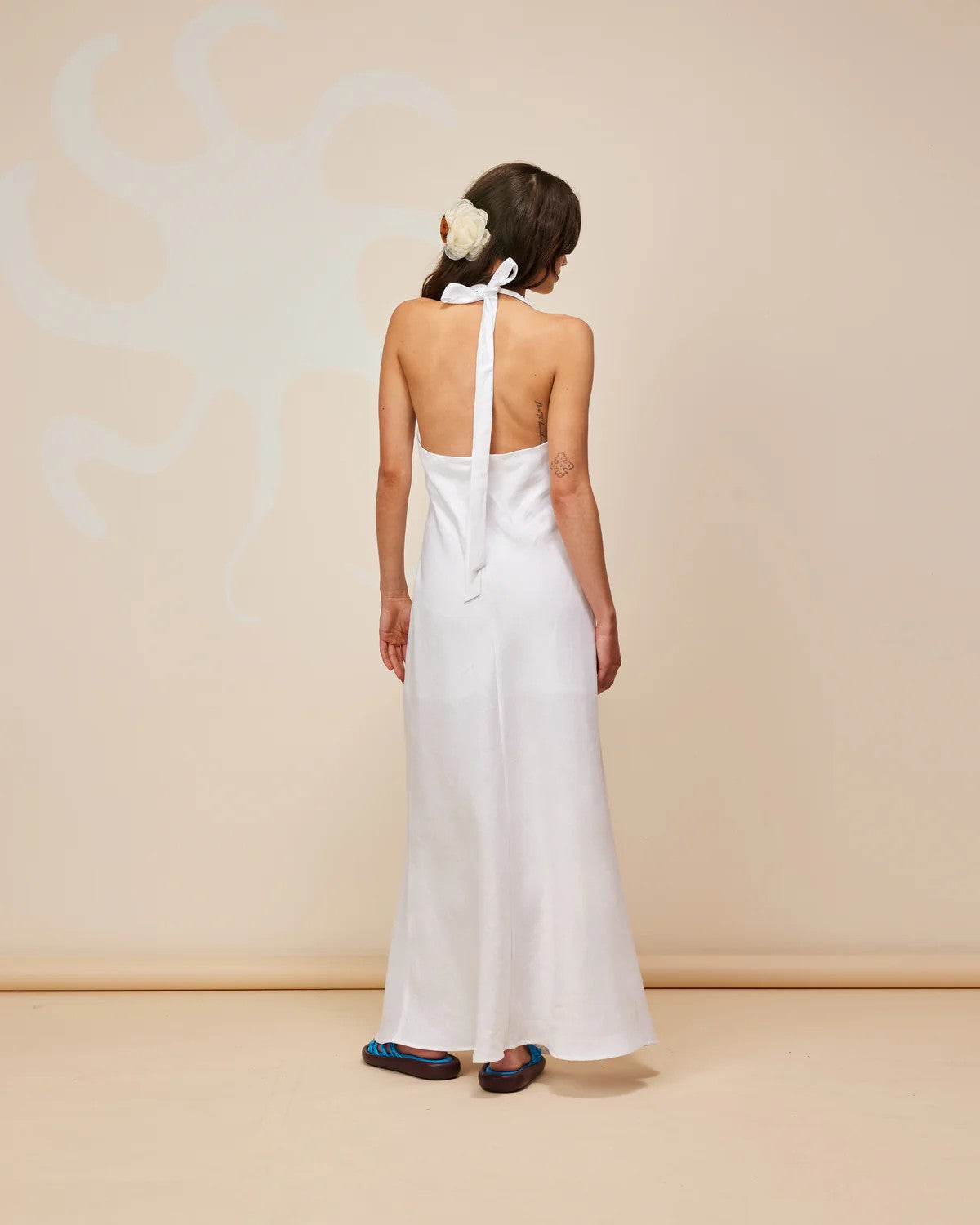 Ava Linen Halter Maxi Dress