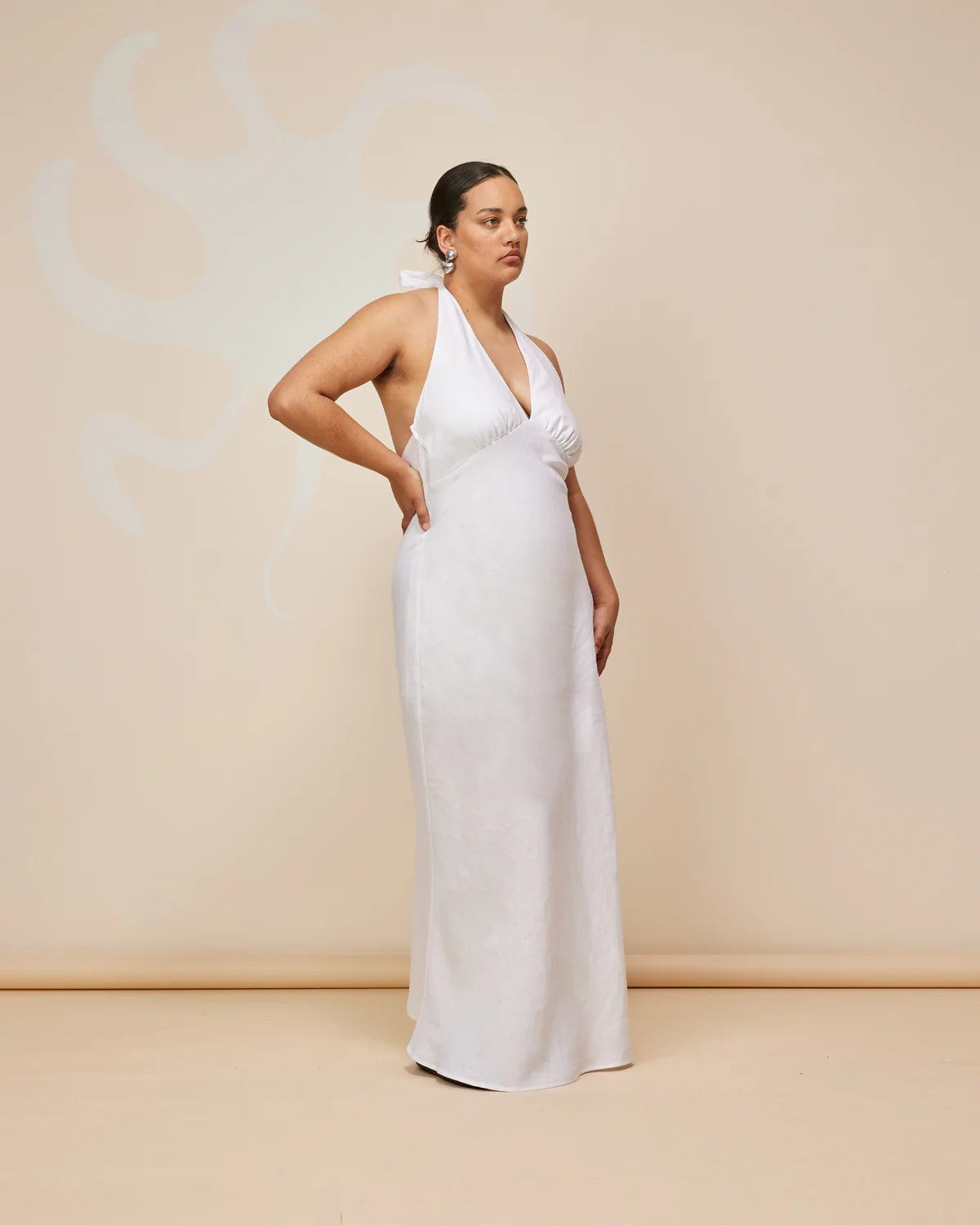 Ava Linen Halter Maxi Dress
