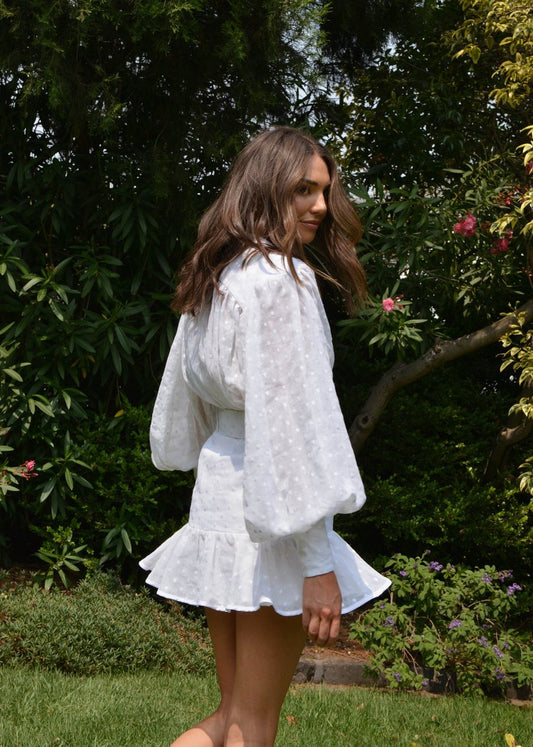 White Embroidered- Daisy Dress