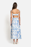 Delilah Cut Out Midi Dress - Sky Blue Floral