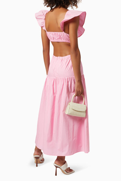 Rosanna Ruffle Cut Out Midi