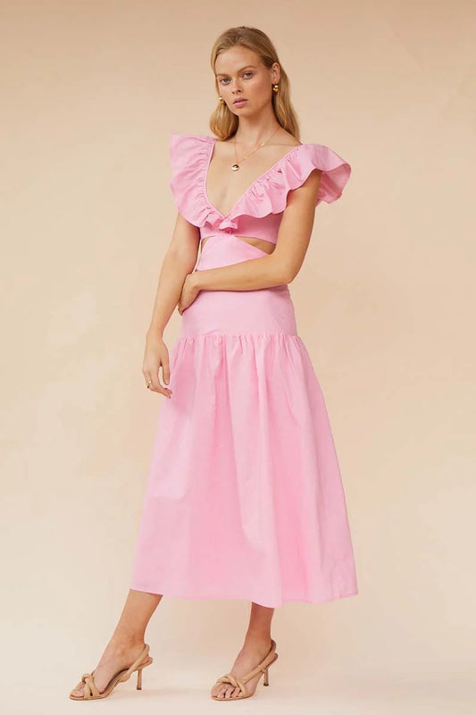 Rosanna Ruffle Cut Out Midi