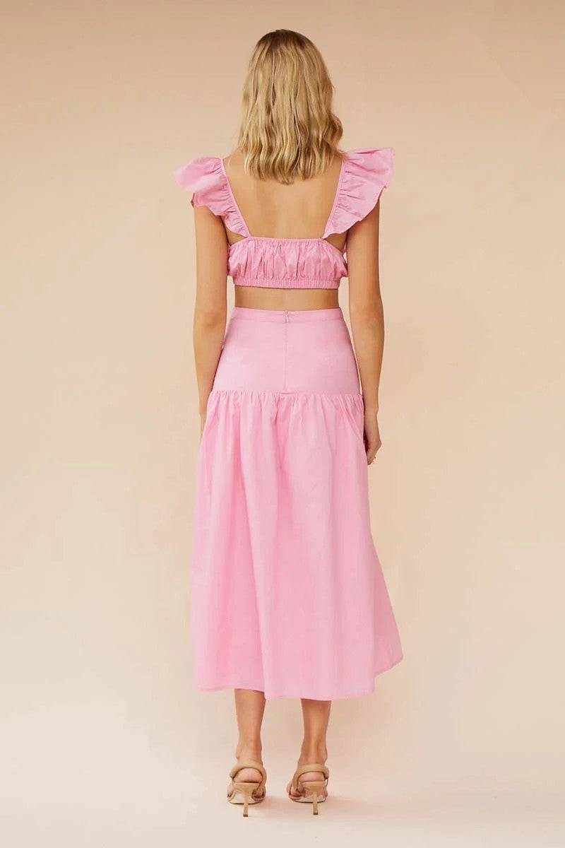Rosanna Ruffle Cut Out Midi