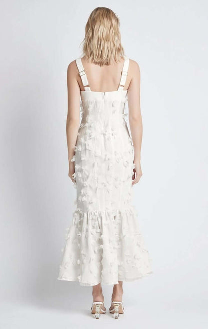 Dress is fully lined, Petal Dreams shaped bodice with adjustable shoulder straps Invisible back zipper closure