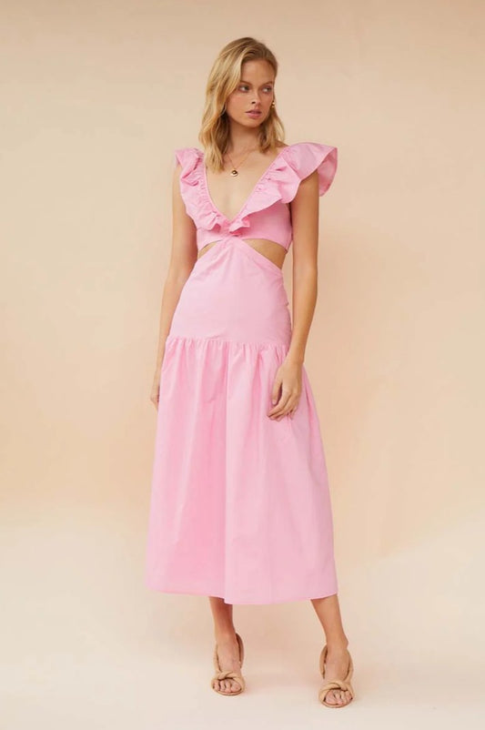 Rosanna Ruffle Cut Out Midi