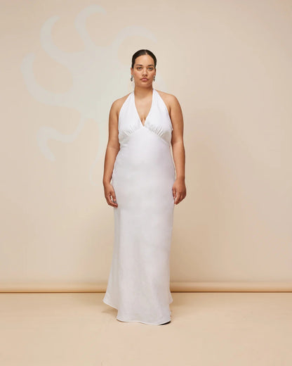 Ava Linen Halter Maxi Dress