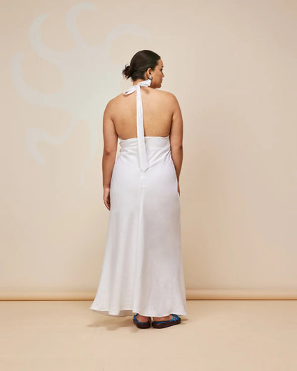 Ava Linen Halter Maxi Dress