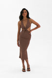 The Nadia Dress- Metallic Bronze