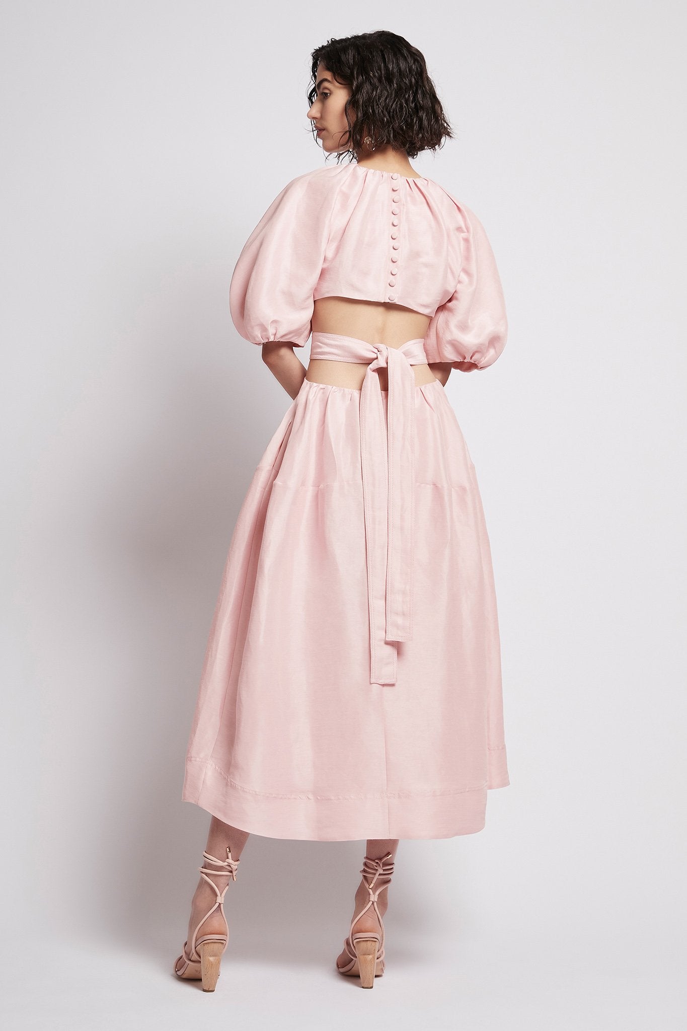 Mimosa Cut Out Midi Dress in Hanami by Aje