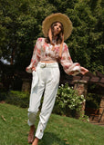 Shooting stars Pants-Winter White